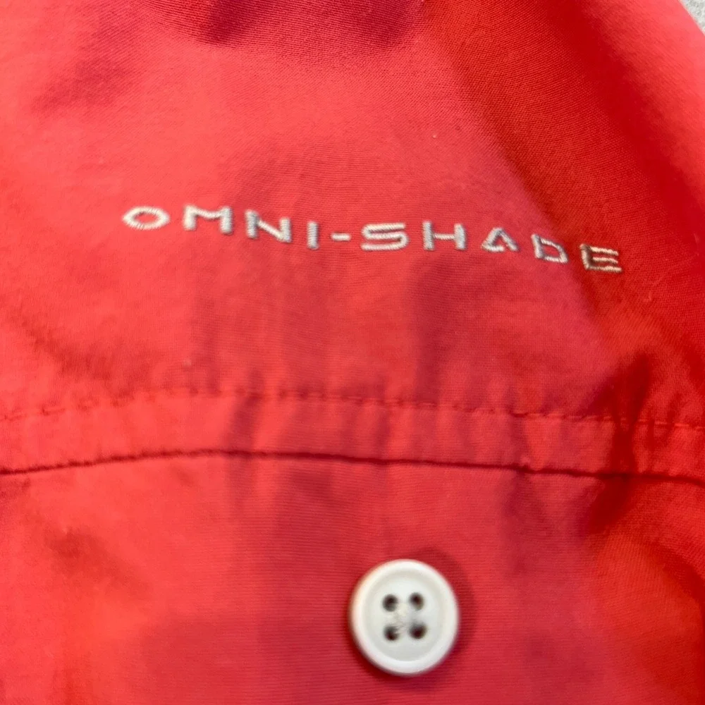 Columbia PFG Fishing Shirt Boys Sm 8 Coral Long Sleeve Roll Tab Omni-Shade READ